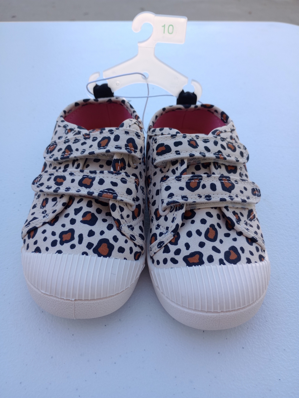 Cat & Jack Leopard Print Velcro Sneakers in Cream, Brown & Black NWT